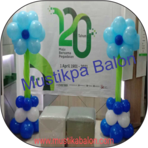 Dekorasi balon ultah dengan backdrop balon dari Mustika Balon